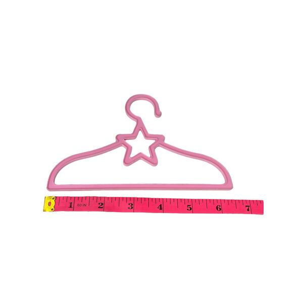 NEW Set 5 Doll Clothes HANGERS 6.5” Pink Star For 18” American Girl Dress Outfit - Picture 5 of 6